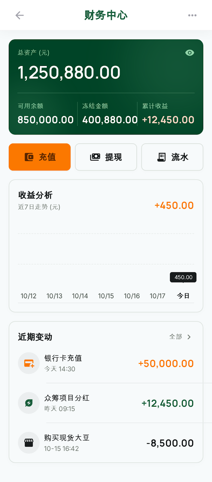 汇农富界面预览